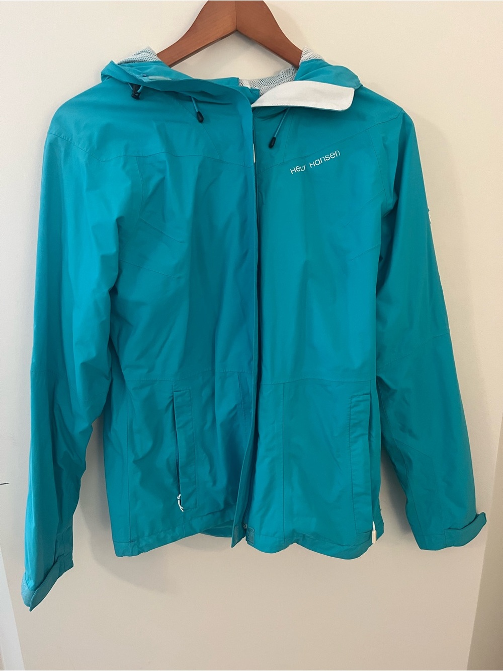 Helly Hansen Teal Hooded Raincoat